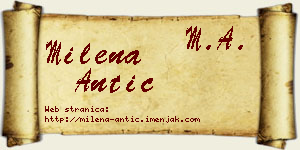 Milena Antić vizit kartica